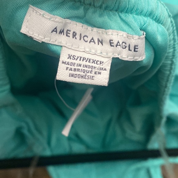 American‎ Eagle high neck poplin halter dress tiered midi dress mint green XS - Picture 4 of 5